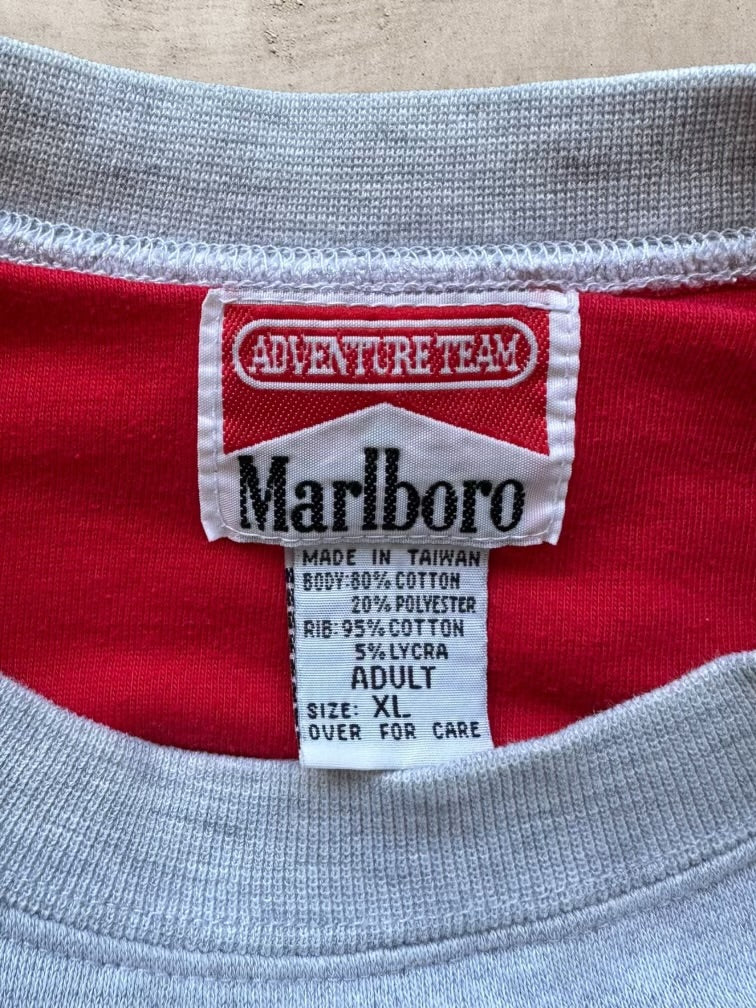 90s Marlboro Cigarettes Embroidered Cut Off Crewneck - XL