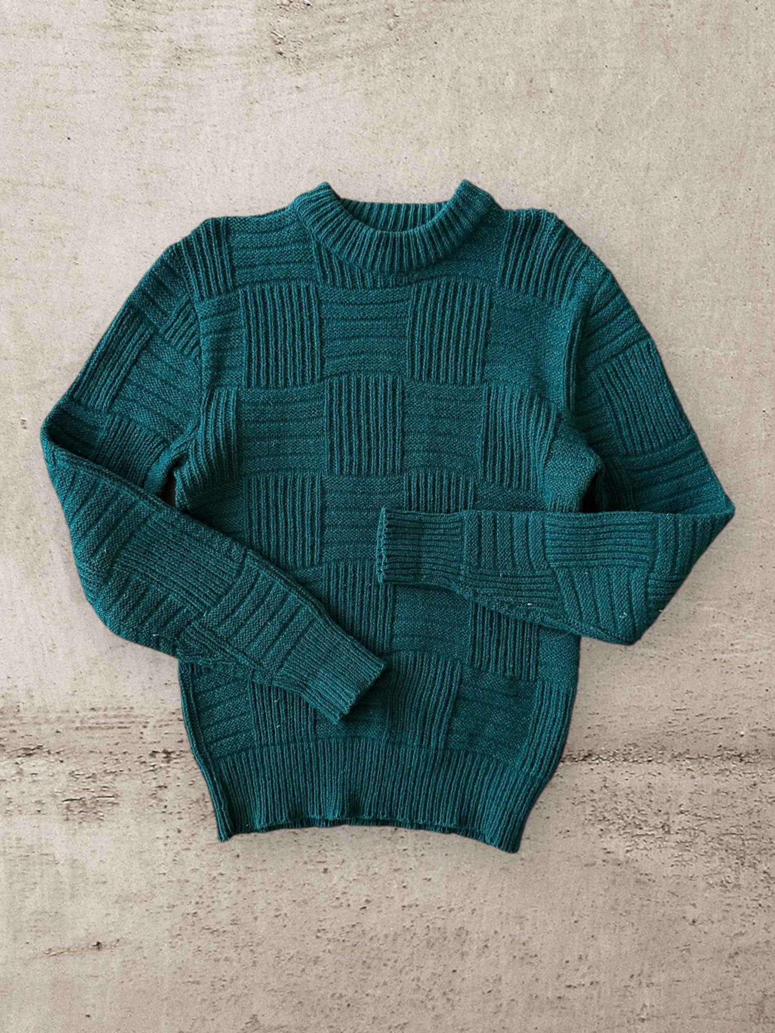 80s Wool Geometric Lined Sweater - Medium