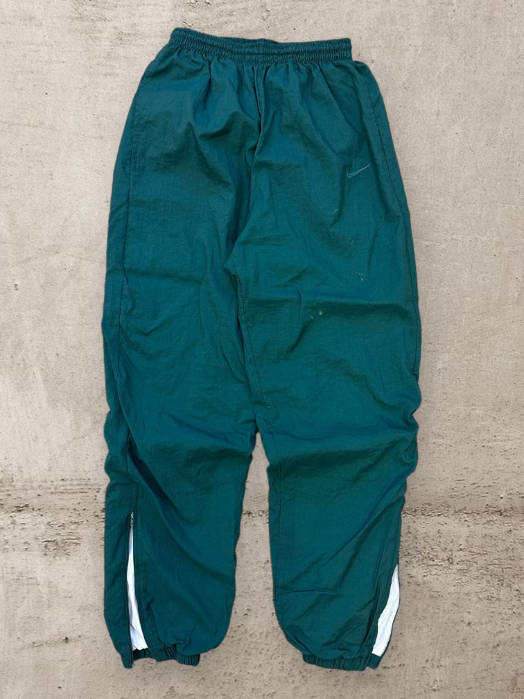 90s Nike Forest Green Monotone Nylon Pants - Small