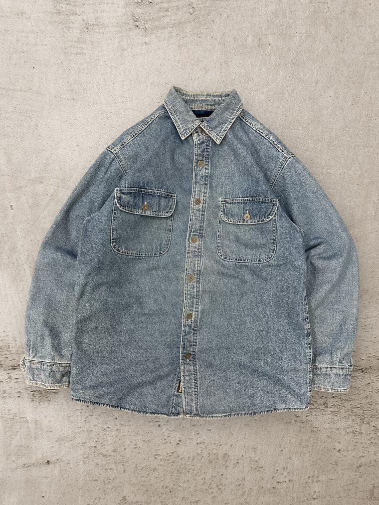 00s Levi’s Blanket Lined Denim Button Up Shirt - Large