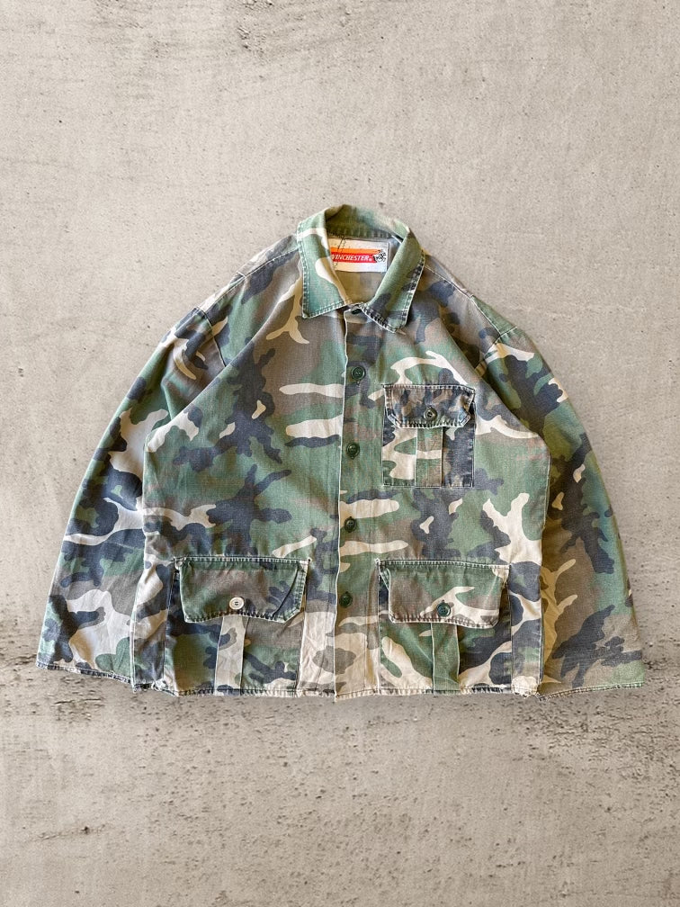 90s Winchester Camouflage Cargo Button Up - Large