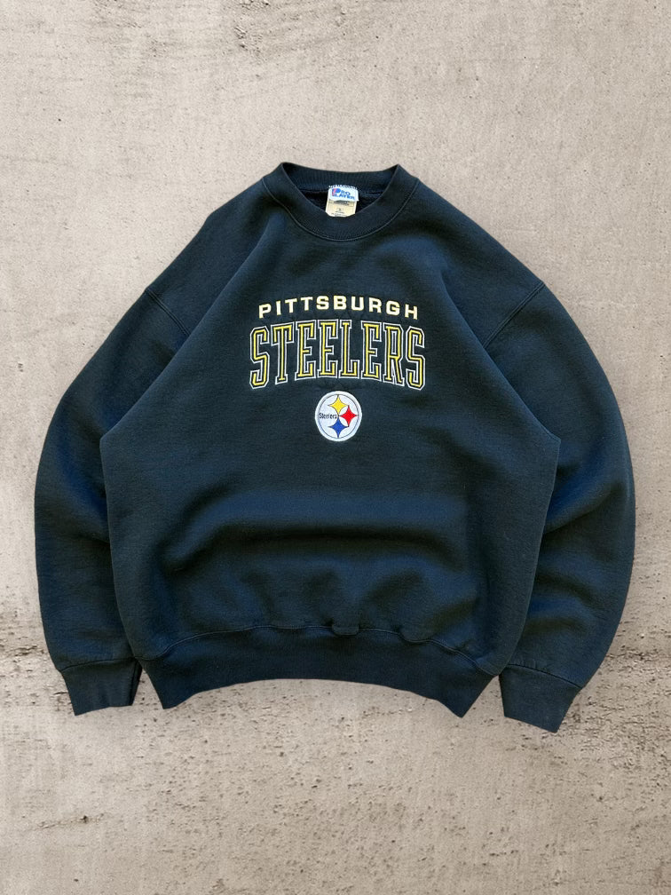 90s Pro Player Pittsburgh Steelers Embroidered Crewneck - XL