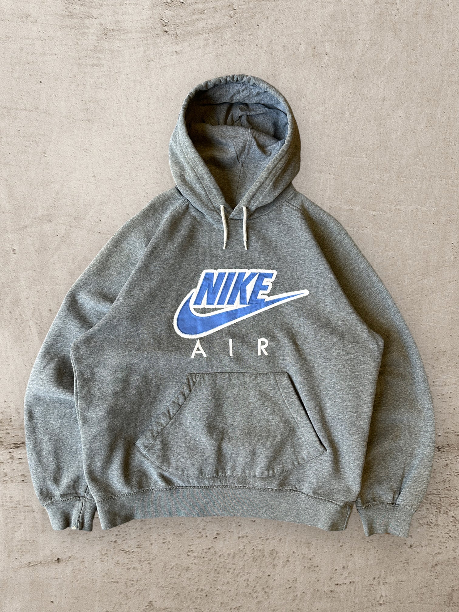 00s Nike Air Embroidered Dark Grey Hoodie - Large
