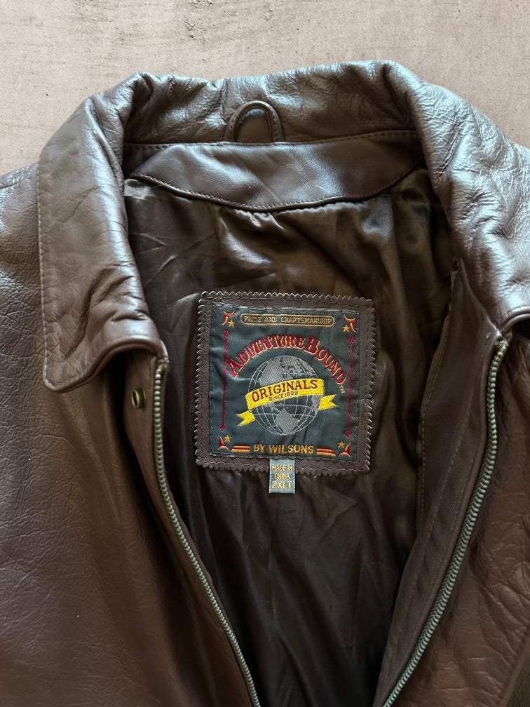 00s Wilson’s Adventure Bound Bomber Leather Jacket - XXL