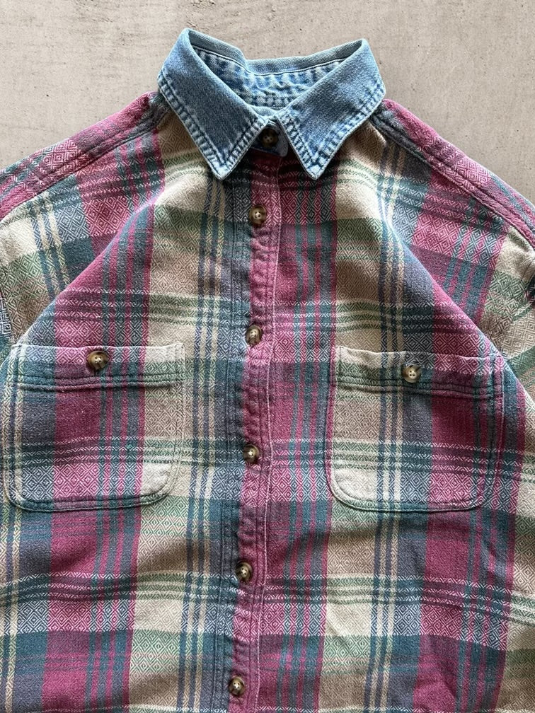 00s Country Seat Denim Collared Flannel - Large