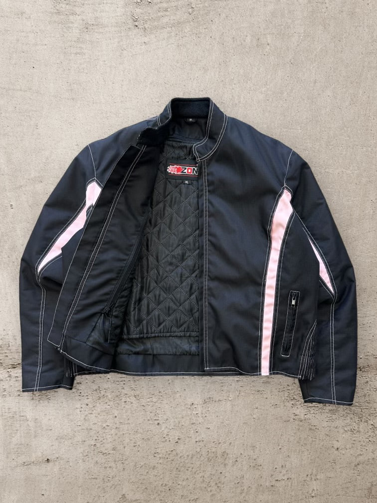 00s Zone Black & Pink Nylon Motocross Jacket - Women’s XL