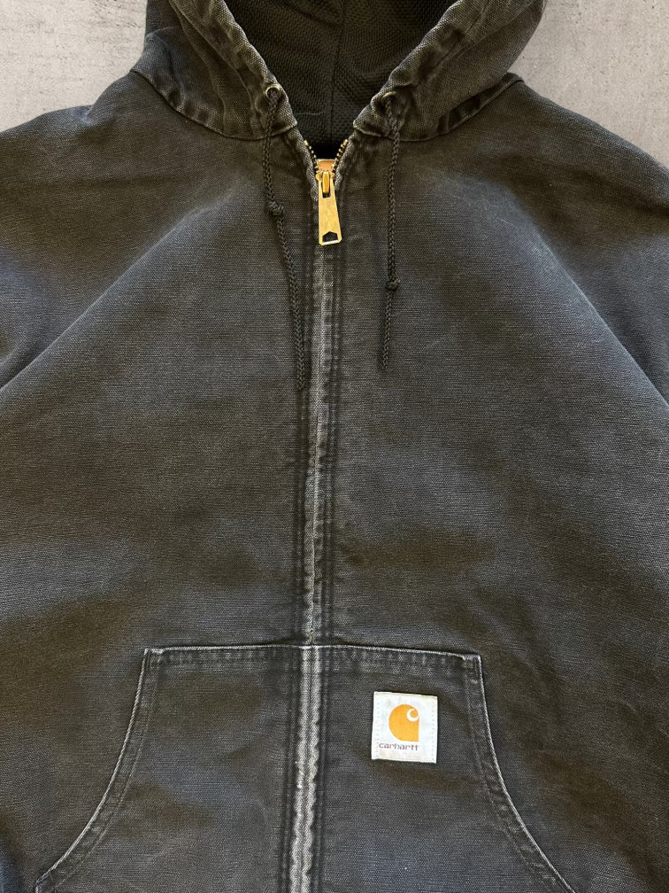 00s Carhartt Black Hooded Jacket - XL