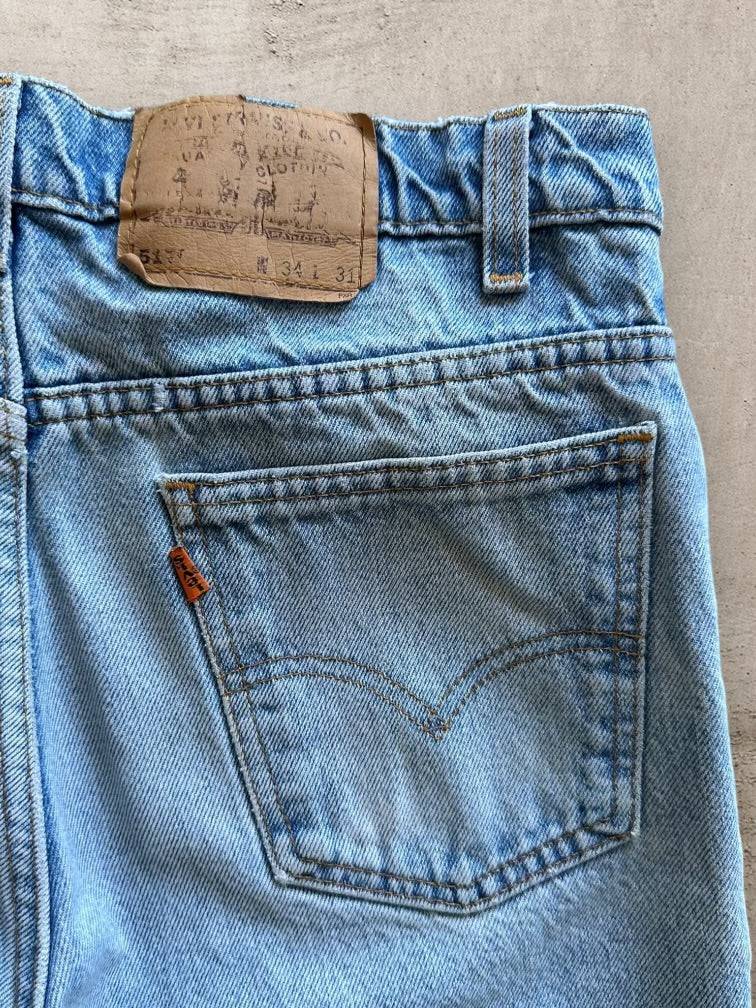 80s Levi’s 517 Orange Tab Denim Jeans - 32