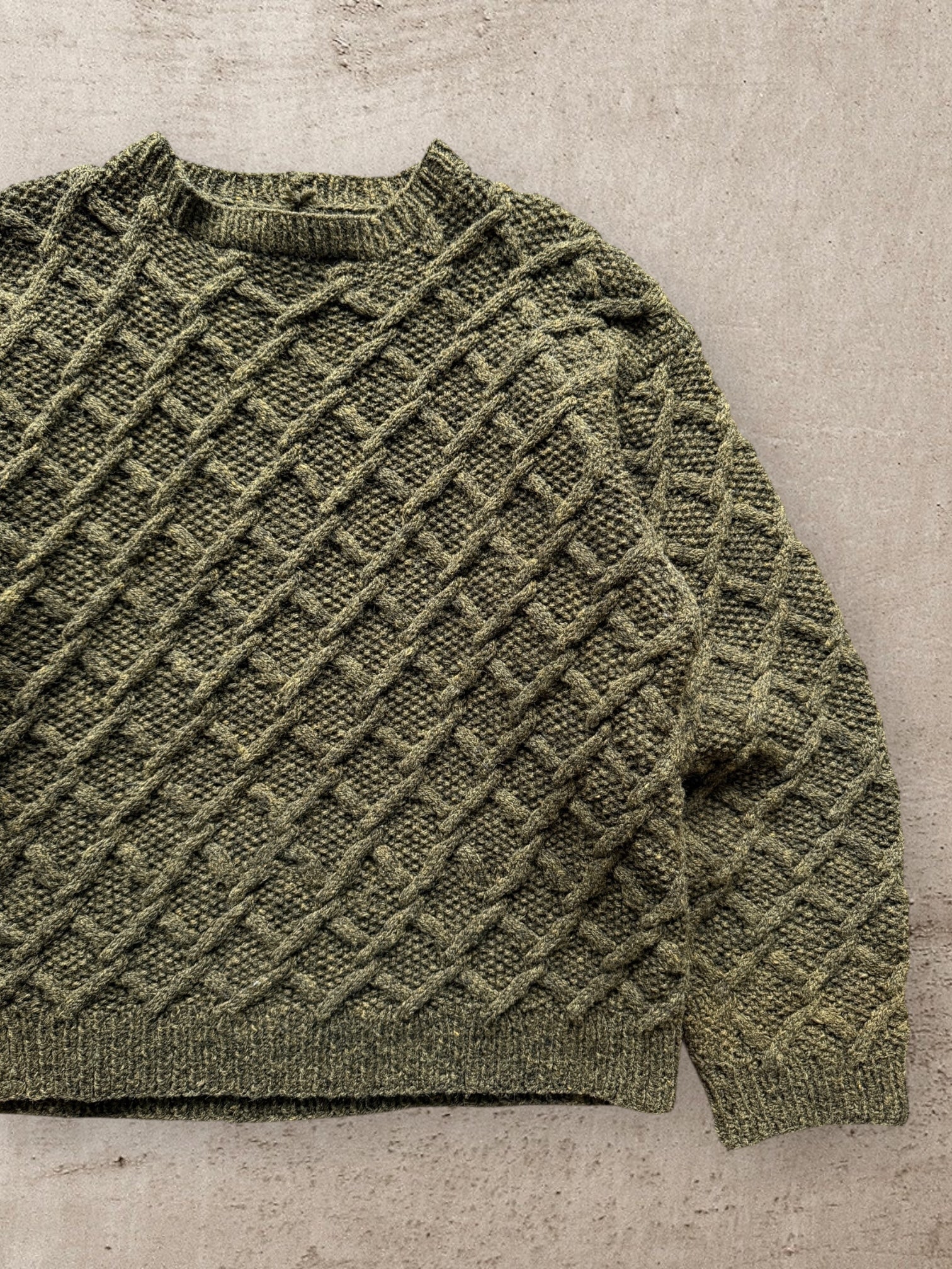 90s Wool Cable Knit Sweater - Medium