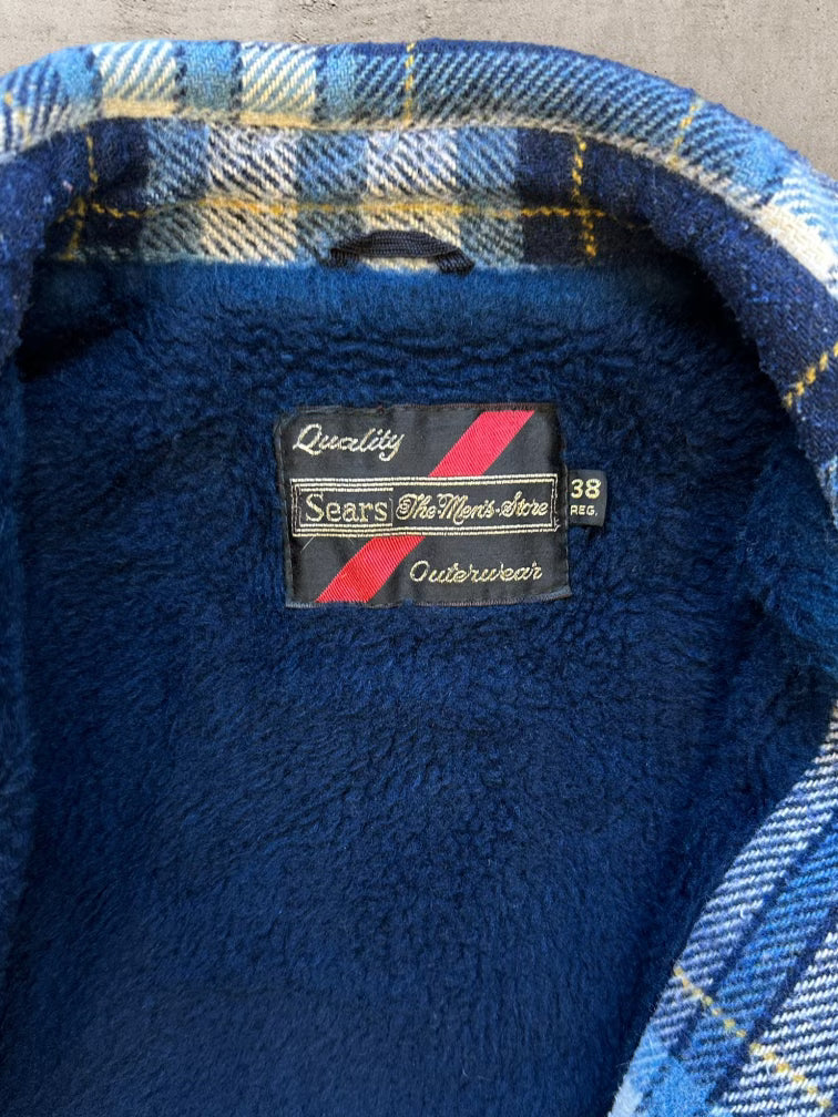 70s/80s JCPenny Sherpa Lined Flannel Jacket - Large
