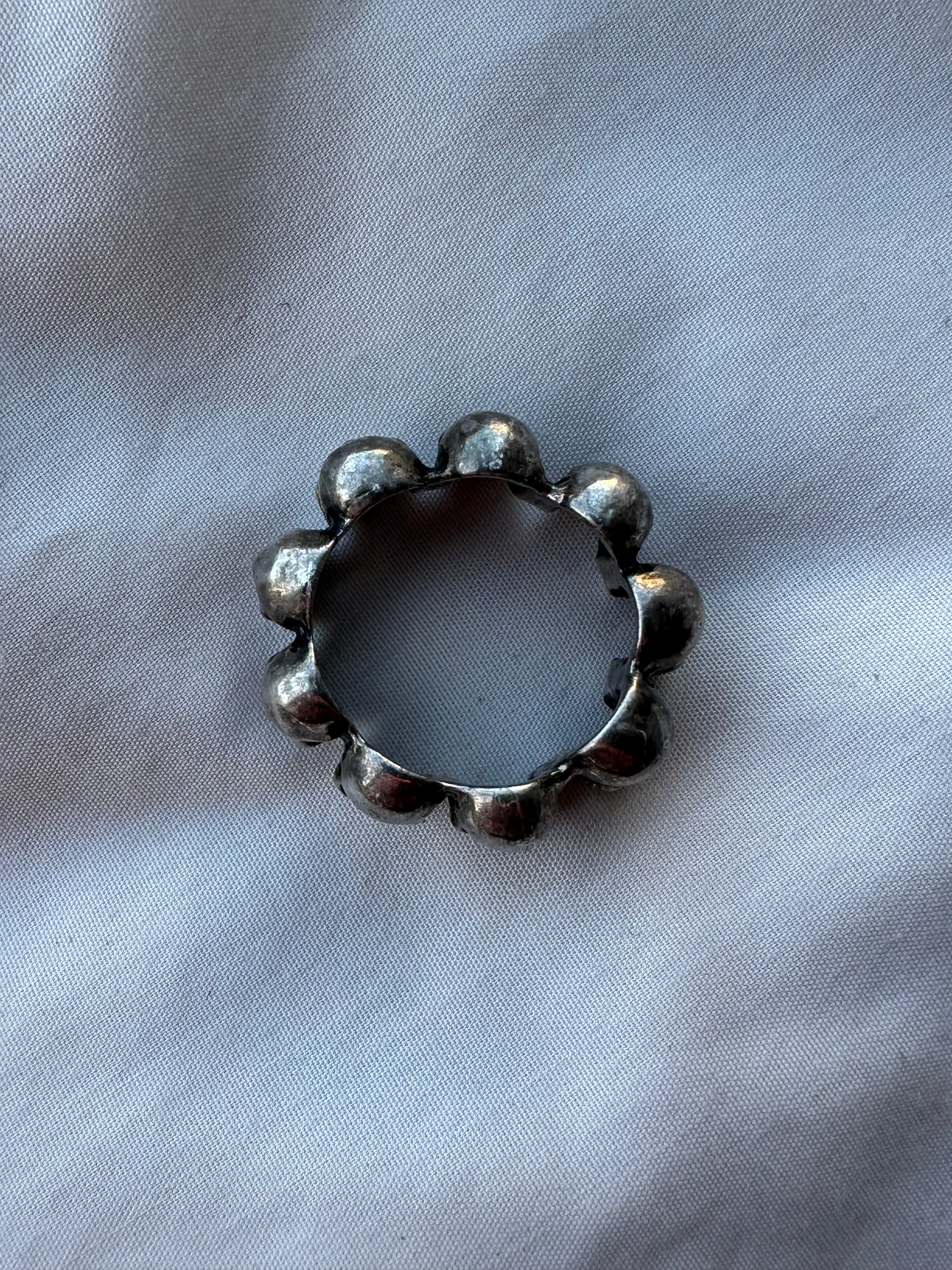 80s/90s Circle of Skulls Biker Ring Size 11