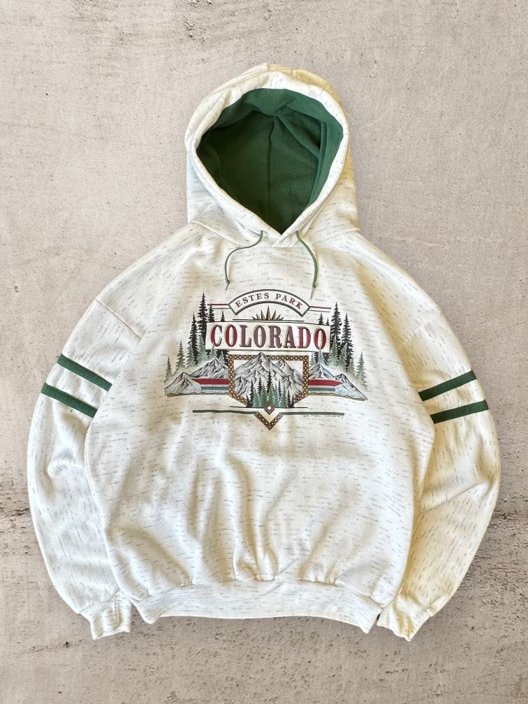 90s Colorado Estes Park Striped Hoodie - Large