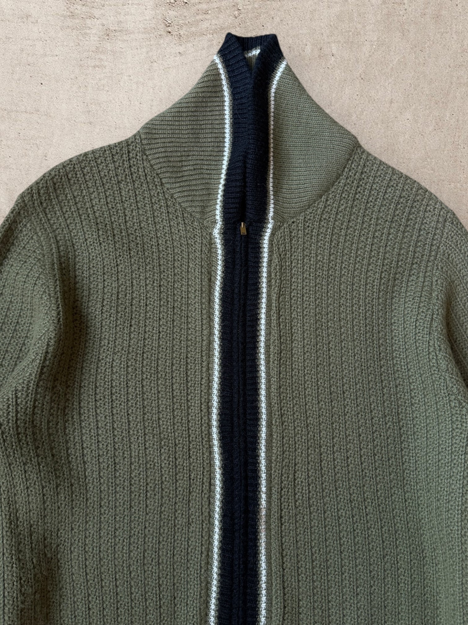 70s Robert Bruce Striped Shawl Knit Sweater - Medium