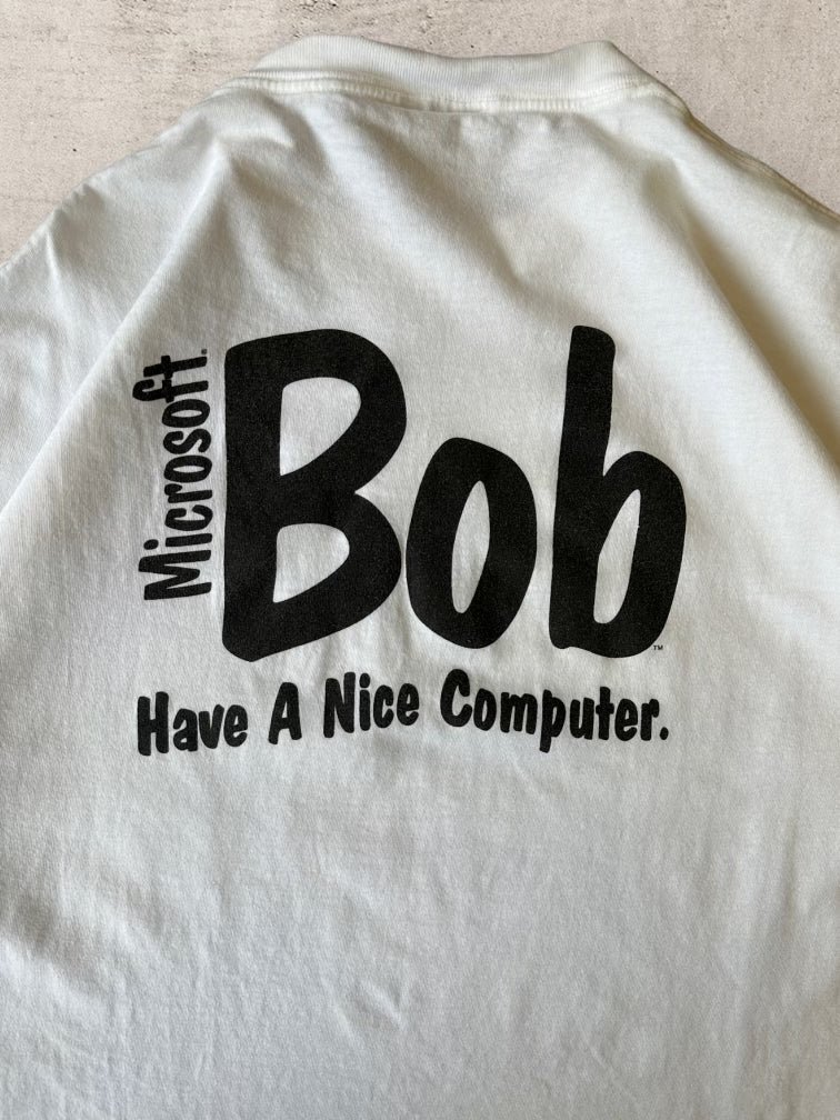 90s Microsoft Bob Smiley Face T-Shirt - XL