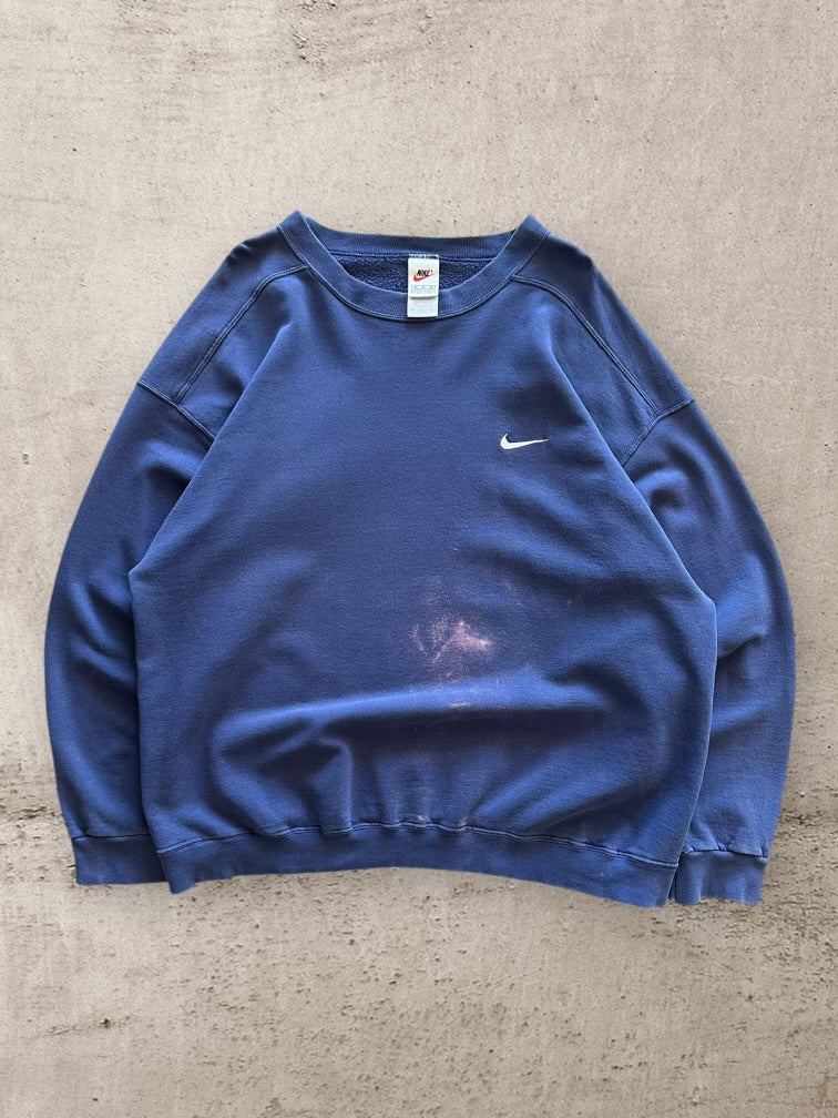 90s Nike Distressed Mini Swoosh Crewneck - XL