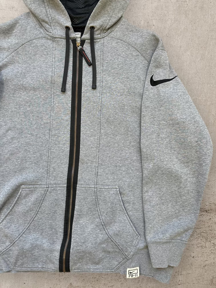 00s Nike Grey Full Zip Hoodie - XL