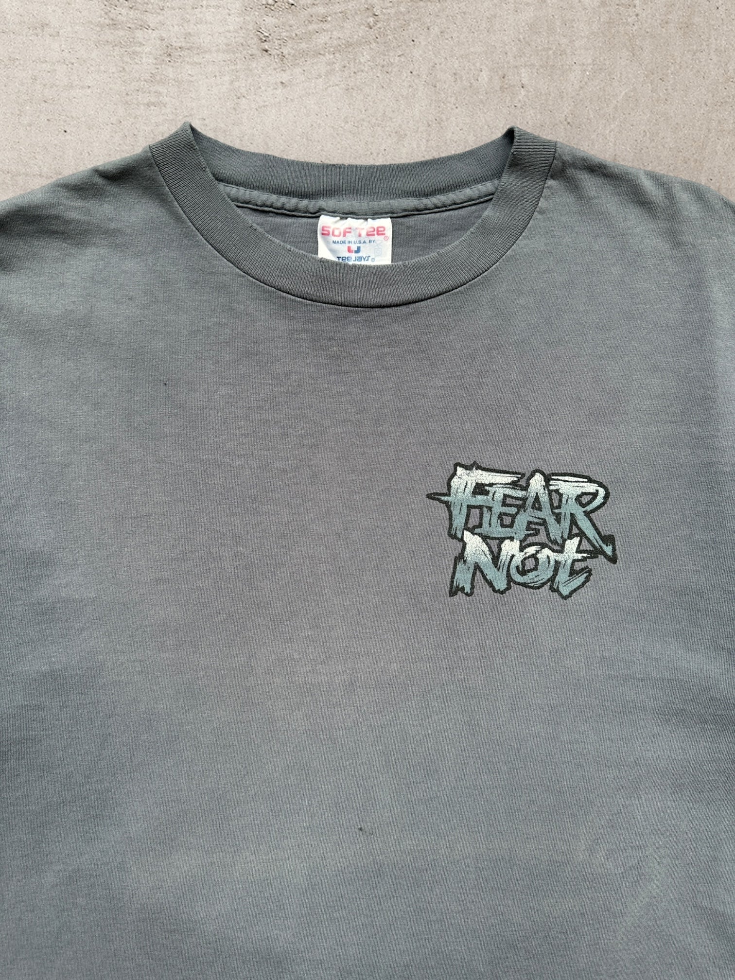 90s Fear Not Ps 23:4 Faded Graphic T-Shirt - XL