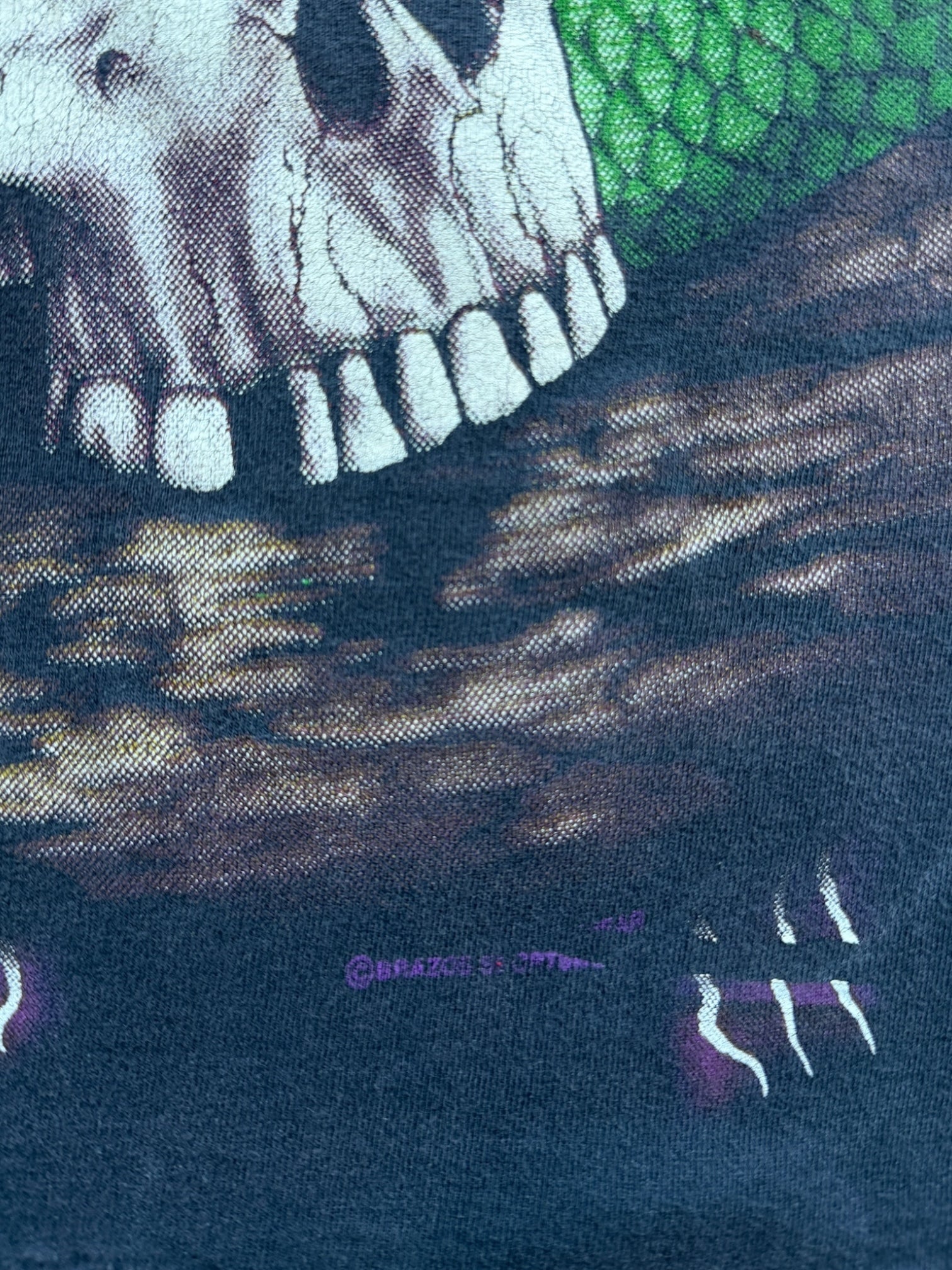 90s American Thunder Snake & Skull Graphic T-Shirt - Large