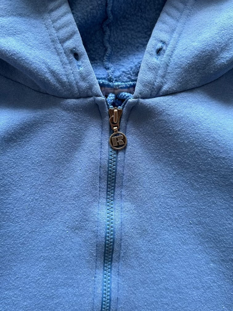 00s Russell Athletic Baby Blue Zip Up Hoodie - XS