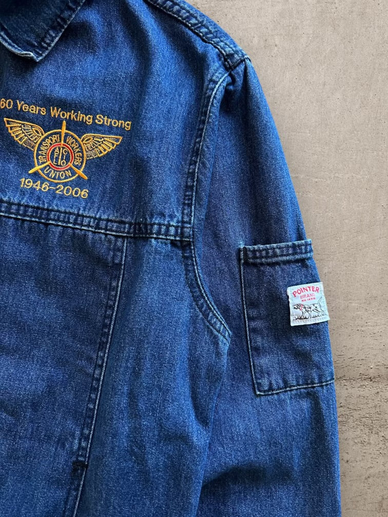 00s Pointer Local 512 Transport Workers Denim Jacket - Large