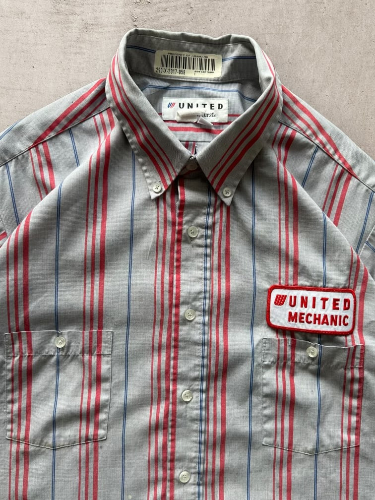 90s United Mechanic Cropped Button Up Shirt - XL