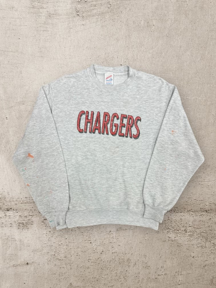 90s Chargers Distressed Graphic Crewneck - Small