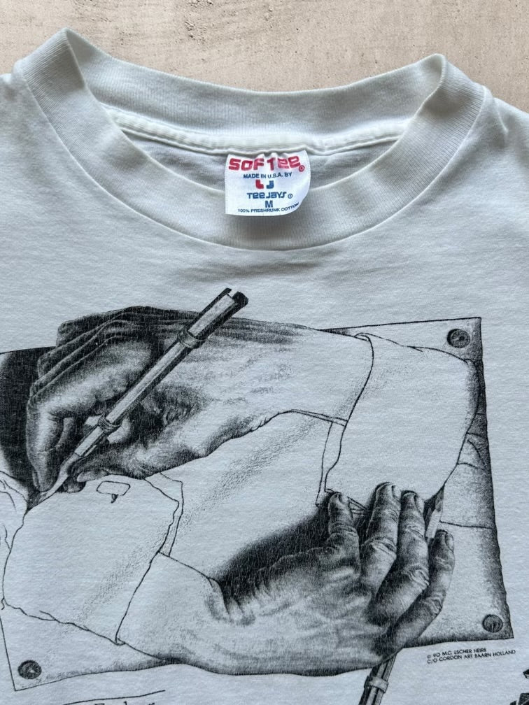 90s M.C Escher AOP Graphic T-Shirt - Medium