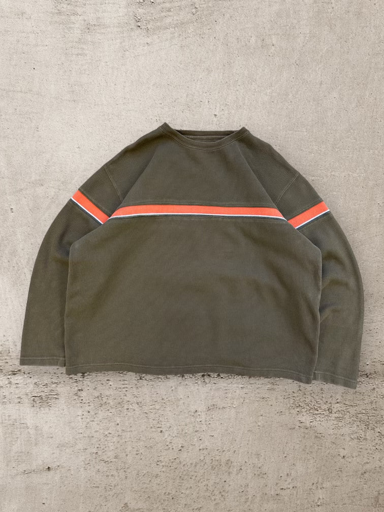 00s Sonoma Olive & Orange Striped Sweater - XL