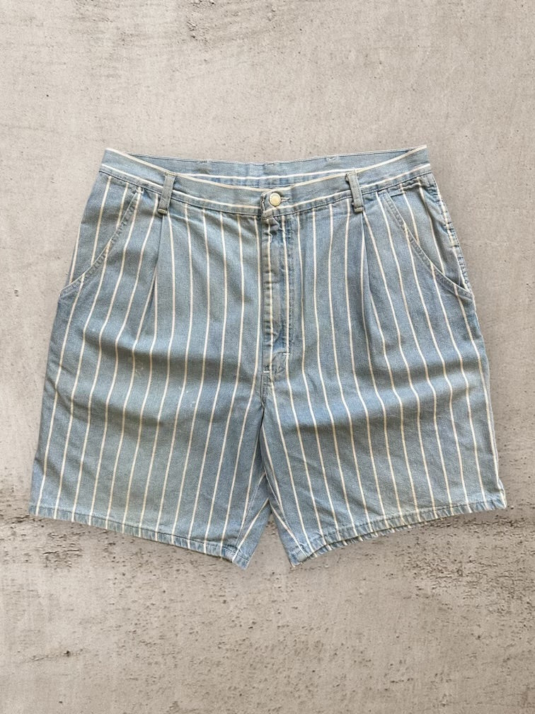 00s Wrangler Striped Denim Shorts - 36
