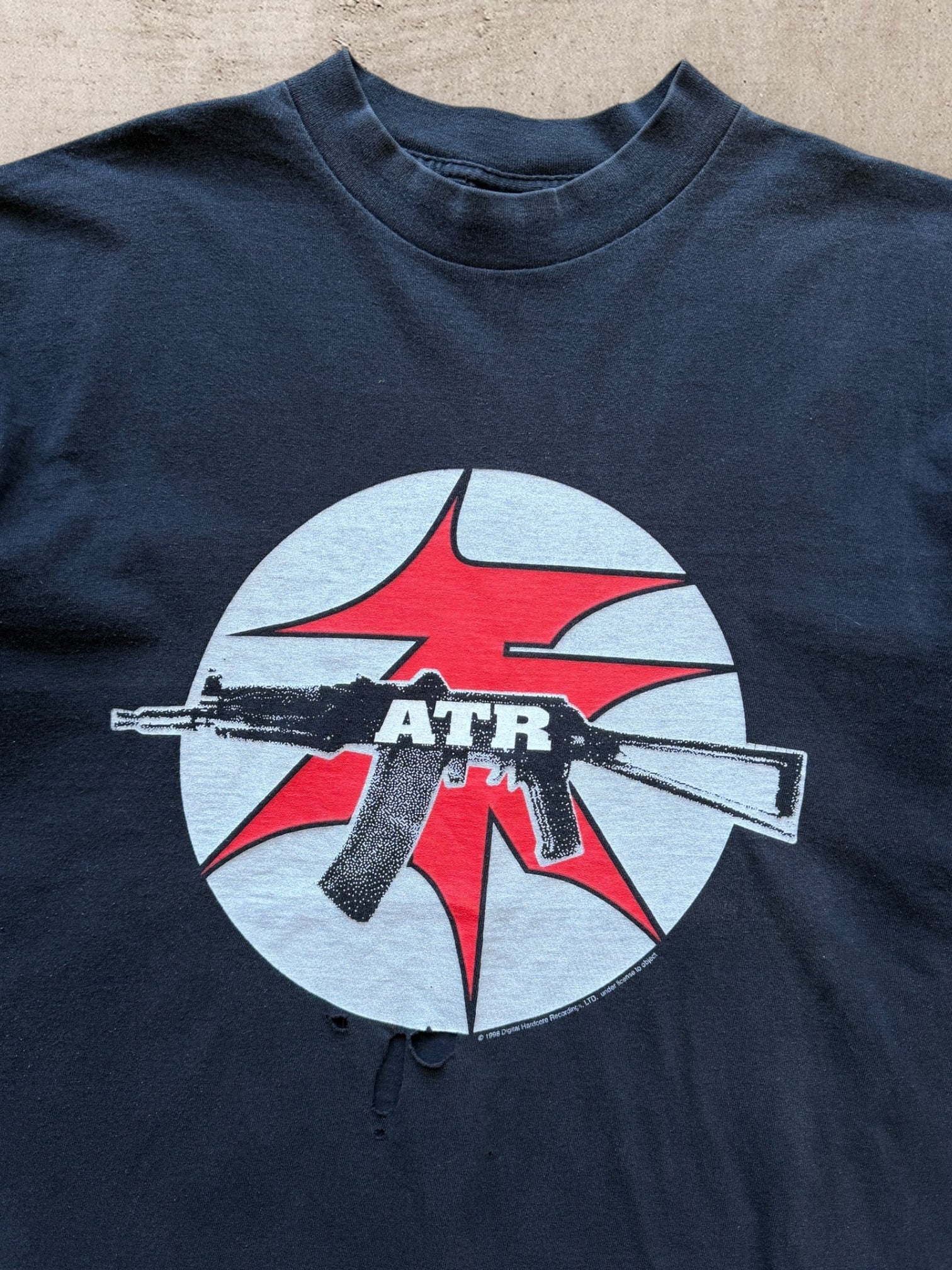 90s Atari Teenage Riot The Future of War Distressed Graphic T-Shirt -