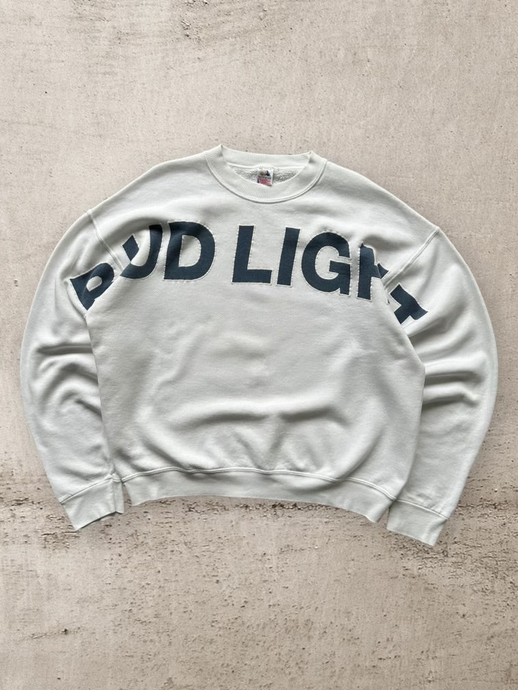 90s Bud Light Spell Out Graphic Crewneck - XL