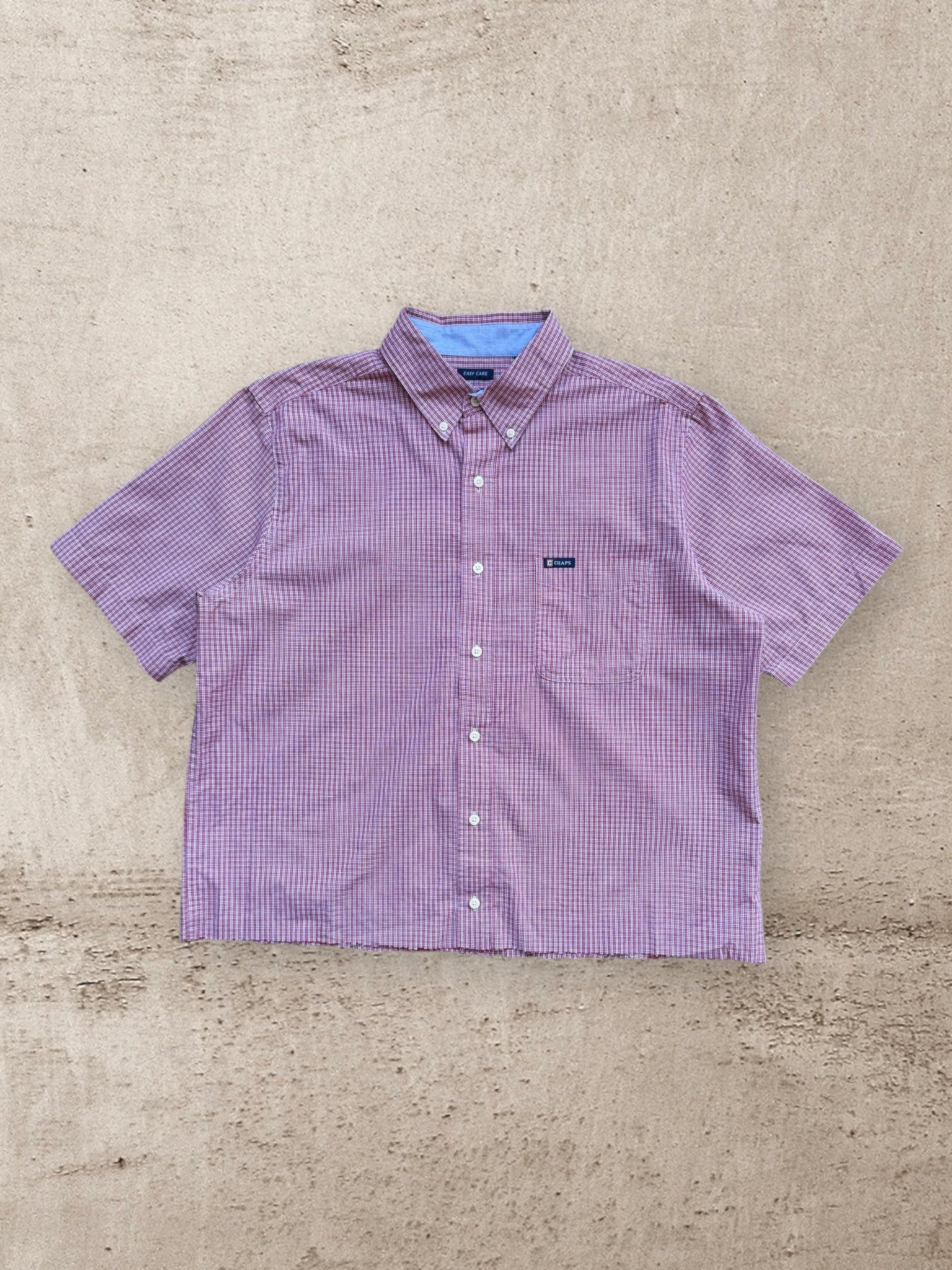 00s Chaps Cropped Plaid Button Up Shirt - XL