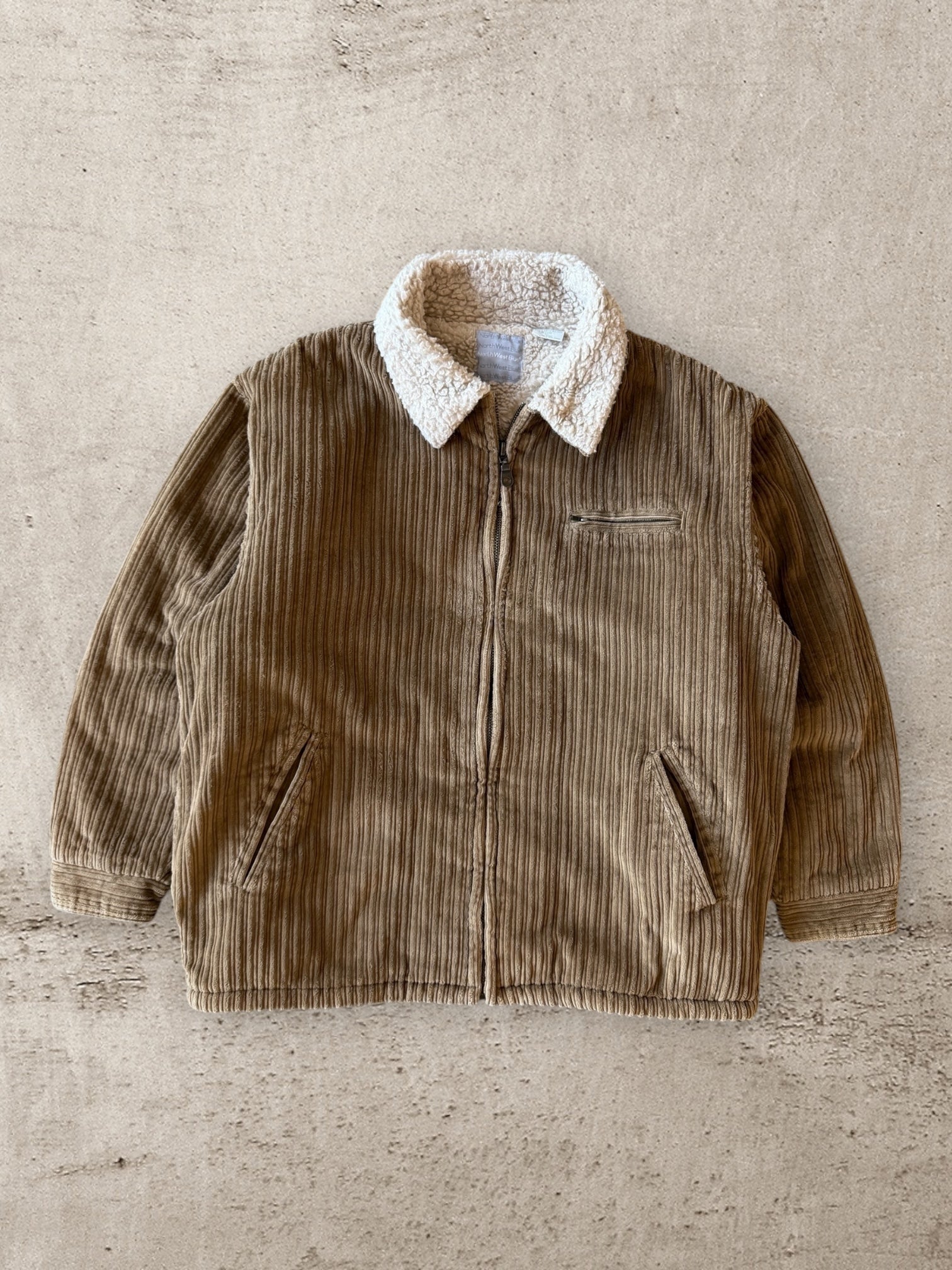 90s North West Blue Sherpa Lined Corduroy Jacket - XL