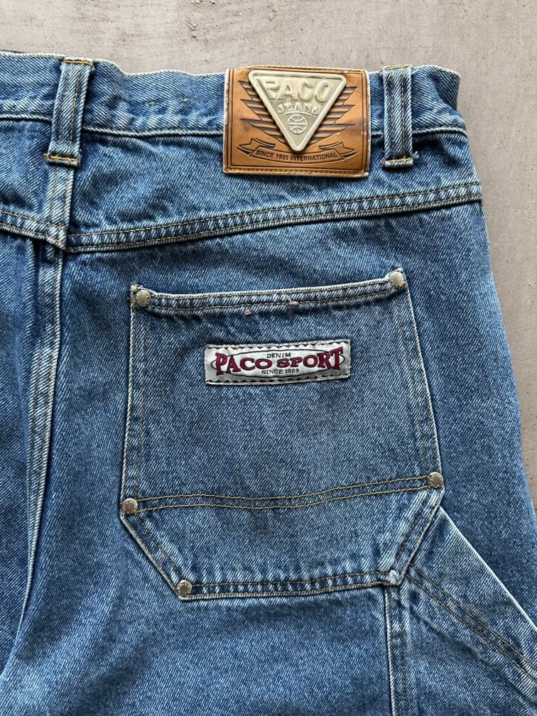 90s Paco Sport Baggy Denim Carpenter Shorts - 35