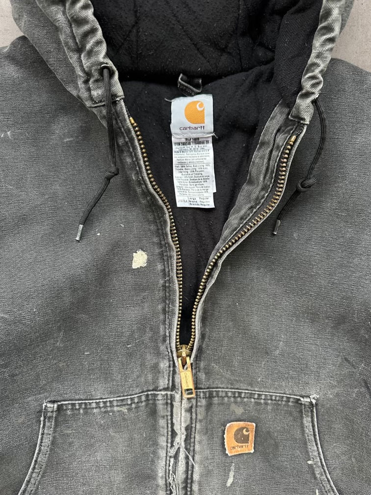 00s Carhartt Distressed Hooded Jacket - Large