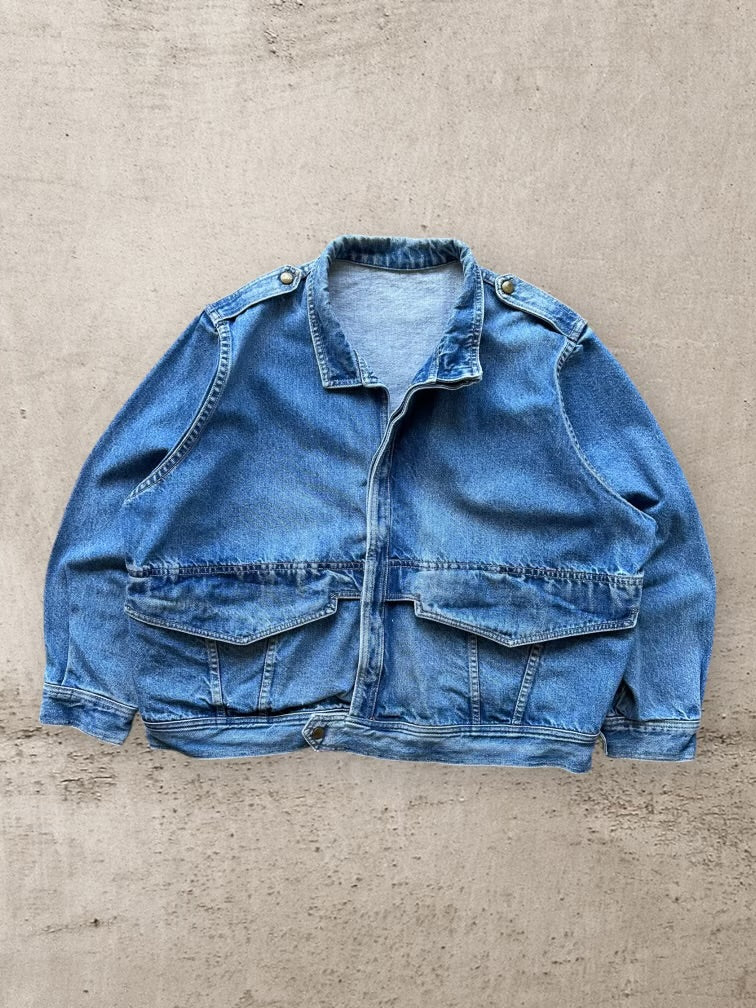 90s Denim Button Up Jacket - Medium