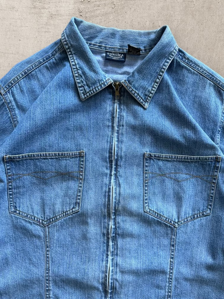 00s Sonoma Denim Zip Up Shirt - XL