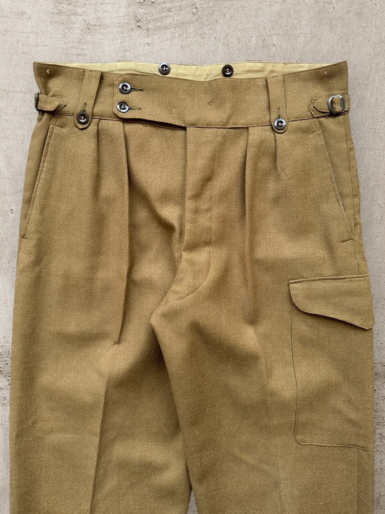 50s/60s Australian Military Wool Cargo Pants - 36”