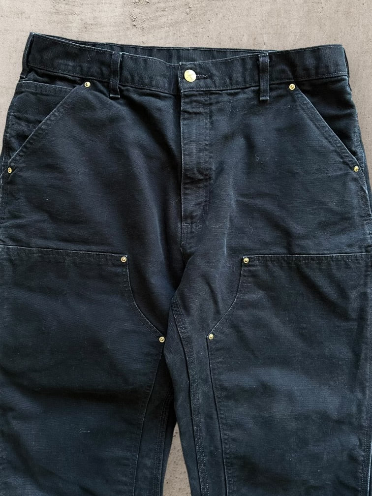 00s Carhartt Black Double Knee Work Pants - 36x30