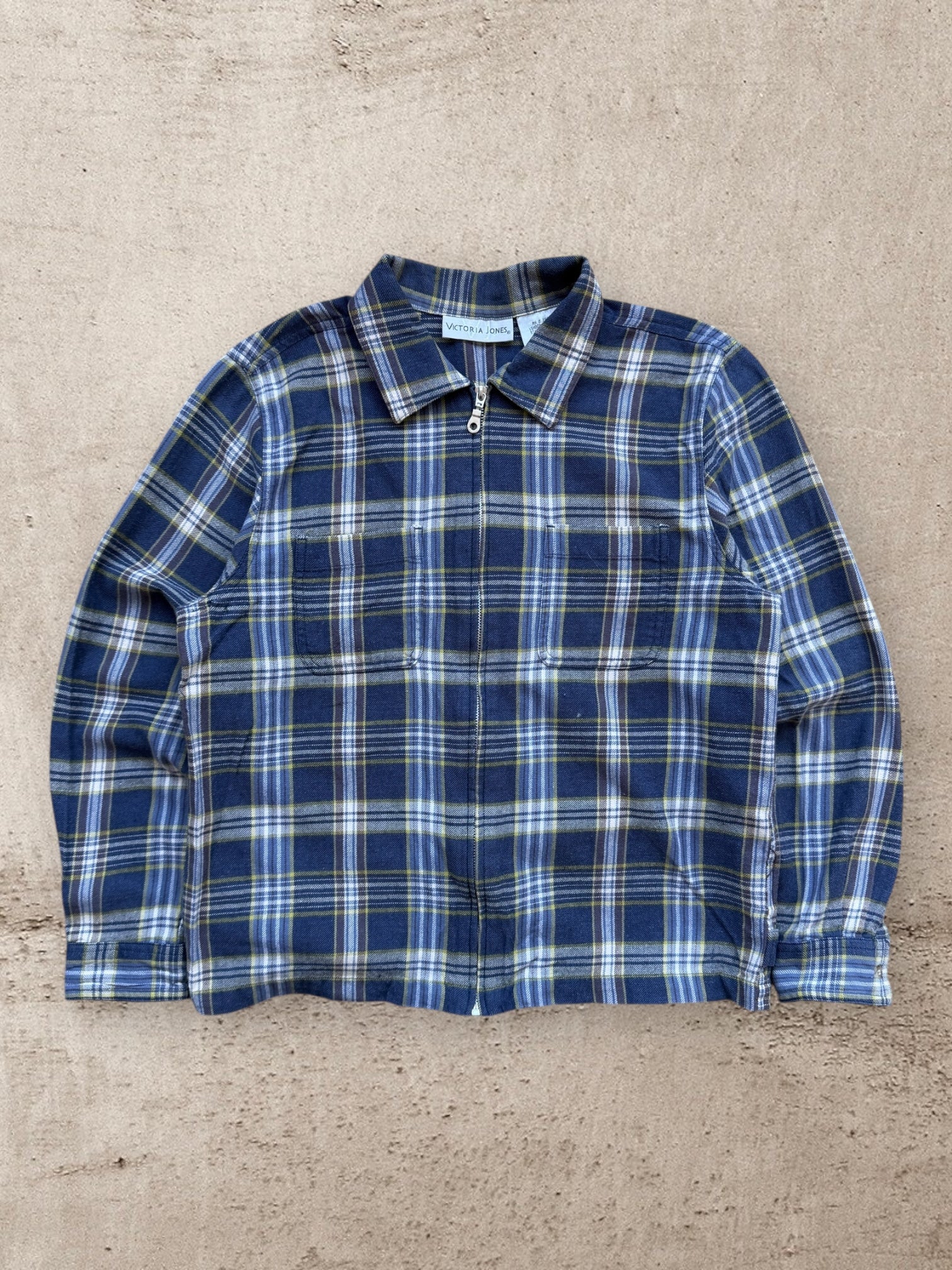 00s Fashion Bug Zip Up Plaid Flannel - Medium