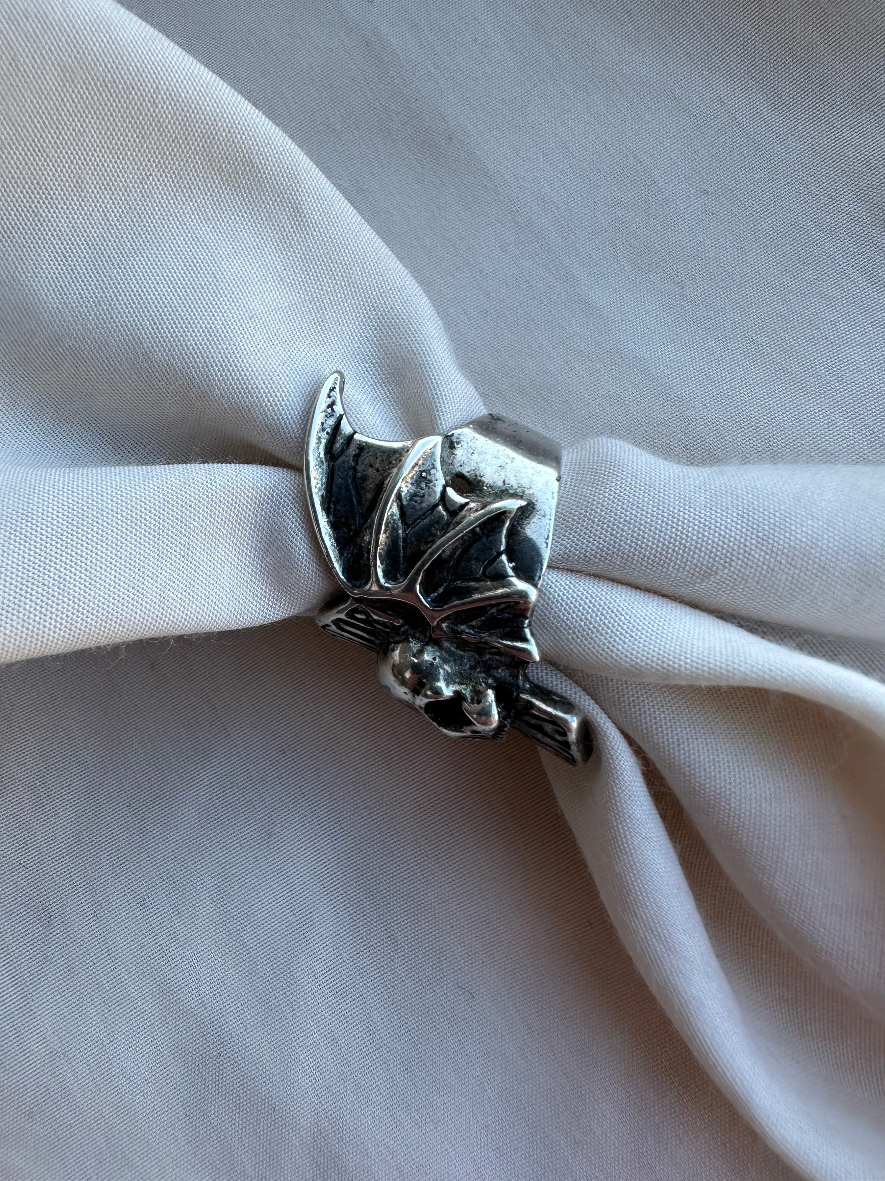 1985 G&S Skull and Wings Biker Ring Size 8.75