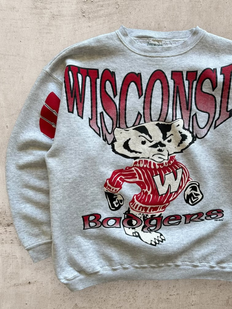 90s Wisconsin Badgers Graphic Crewneck - Large