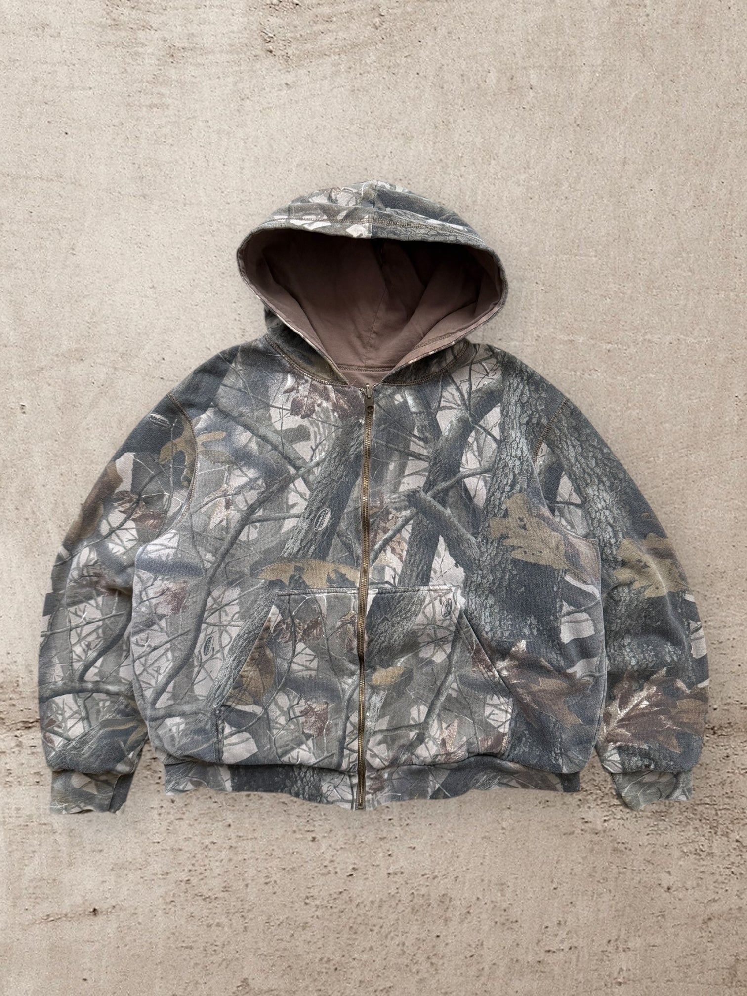 00s Real Tree Camouflage Reversible Zip Up Hoodie - Medium