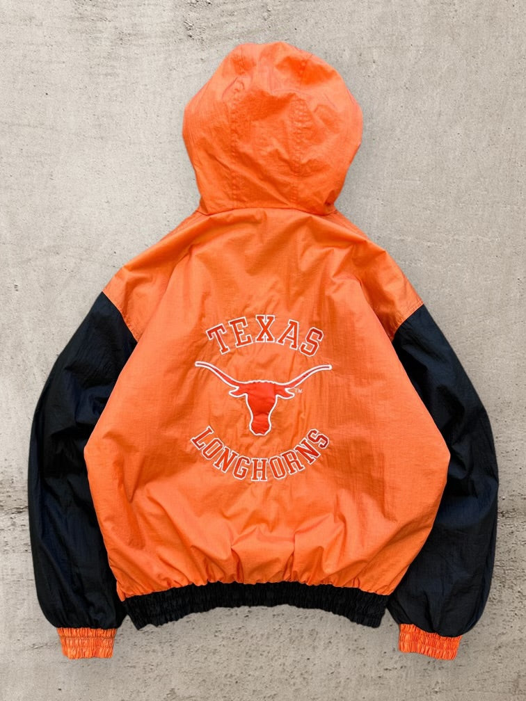 90s Texas Longhorns 1/2 Zip Hooded Puffer Jacket - XL