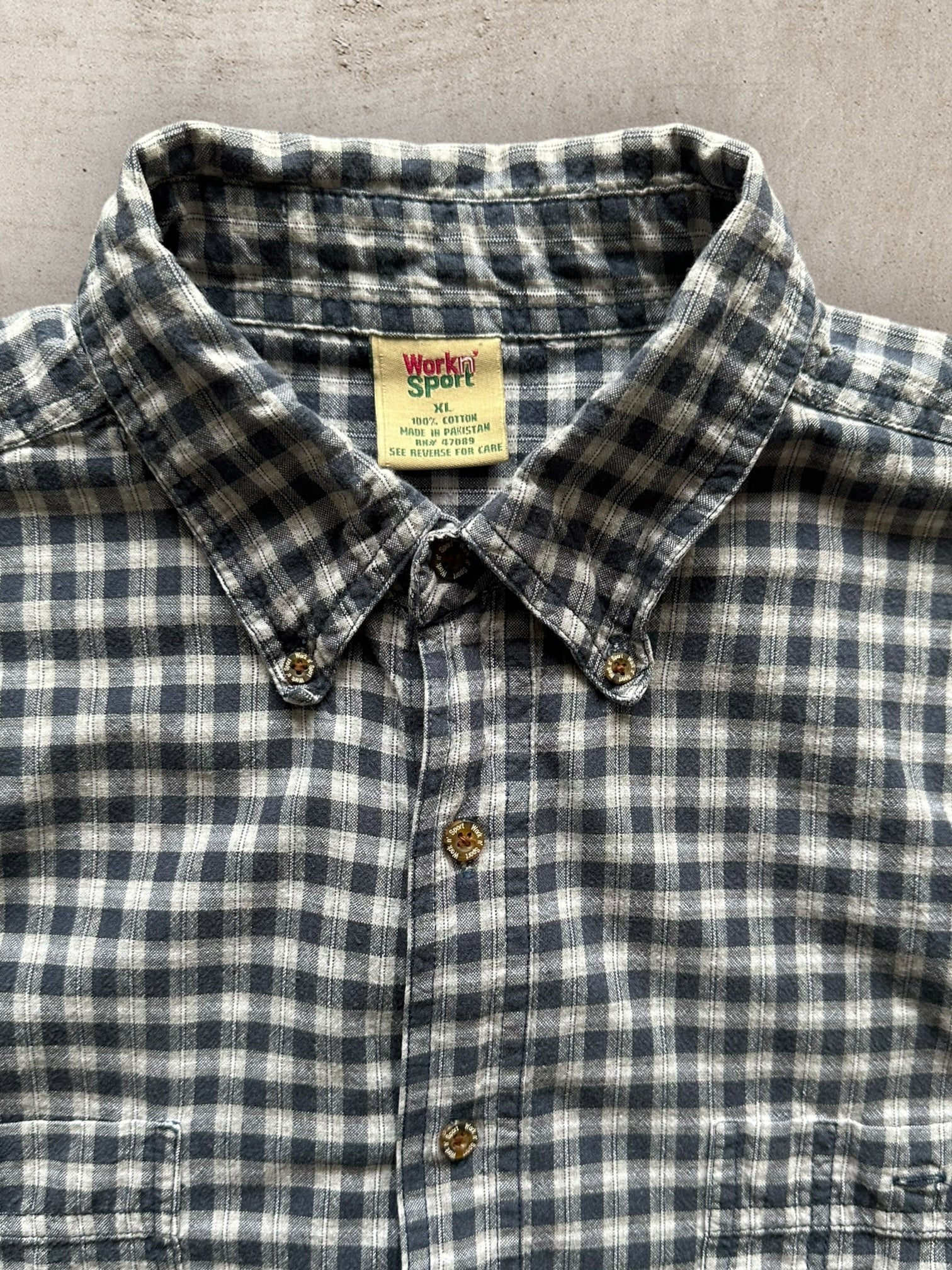 00’s Checkered Cropped Button Up - XL