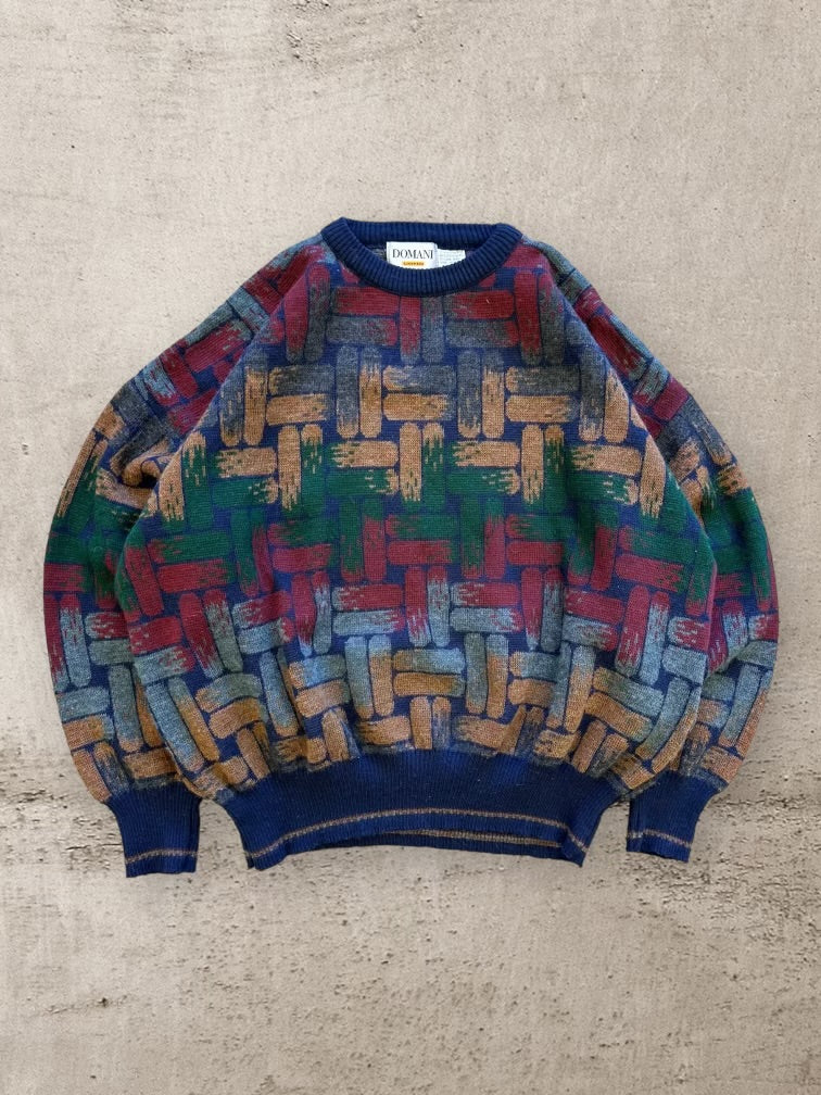 90s Domani Multicolor Knit Sweater - Large