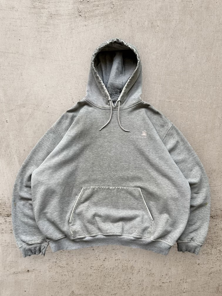 00s Carhartt Distressed Embroidered Hoodie - XXL