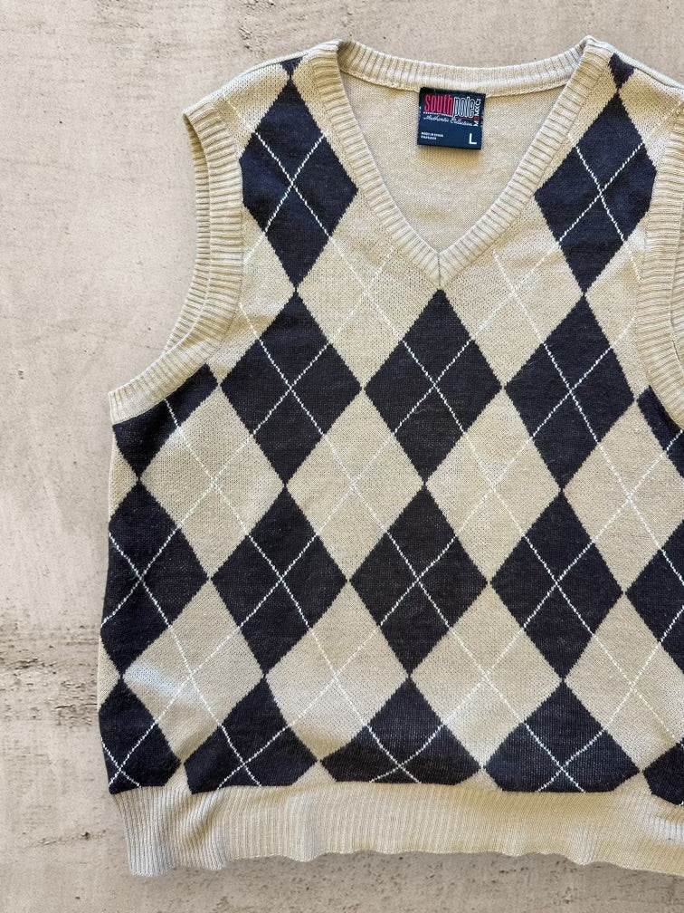 00s South Pole Argyle Knit Sweater Vest - Large