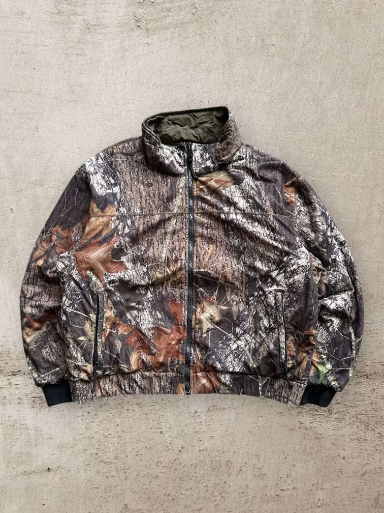 00s Mossy Oak Real Tree Camouflage Zip Up Jacket - Large