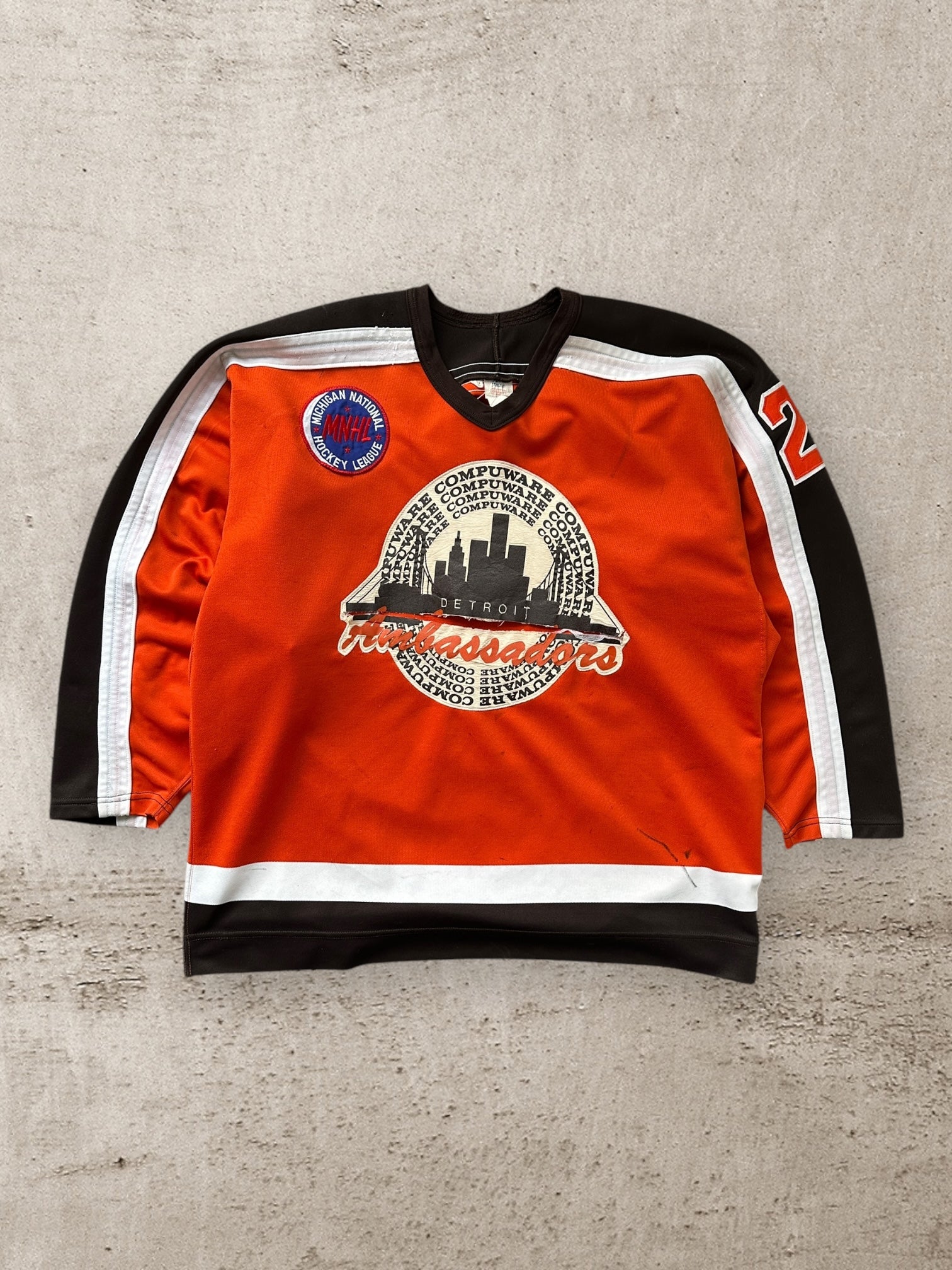 90s Detroit Ambassadors Hockey Jersey - XXL